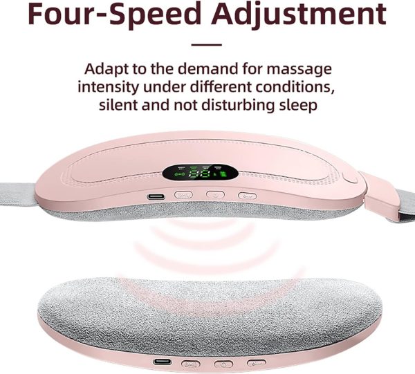 eating Pad women Period Pain Cramp Relief Belt -Portable Menstrual Heating Pad, Heated Belly Belt for Menstrual Cramp Relief with 3 Heat Levels and 4 Modes, Electric Belt Massage for Women and Girls - Electric Massager Machine for Women