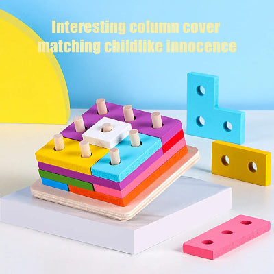 Wooden Puzzle Toddler Toys Shapes Sorter