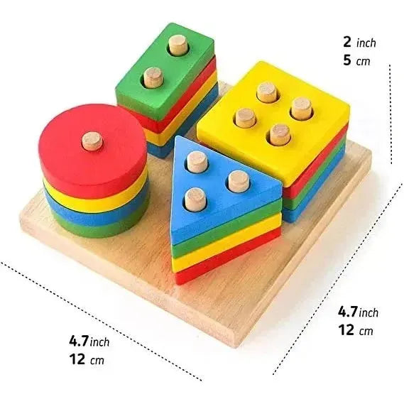 Wooden Puzzle Toddler Toys Shapes Sorter