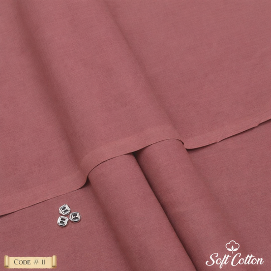 Men’s Unstitched Soft Cotton Plain Suit – Pink