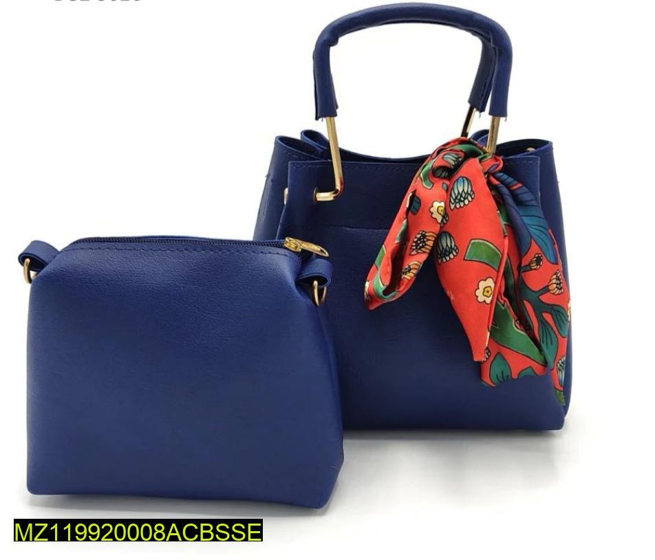 Women's PU Leather Plain Hand Bag Set