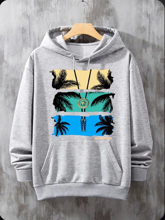 Men's Fleece Printed Hoodie