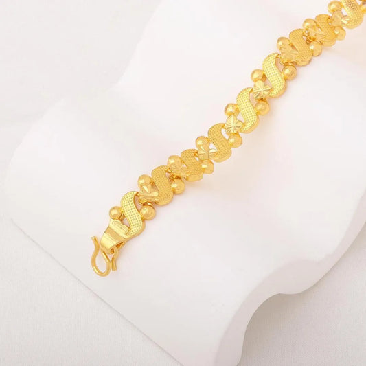Modern Design 24 Carat Gold Plated Chain Bracelet – 1 Pc