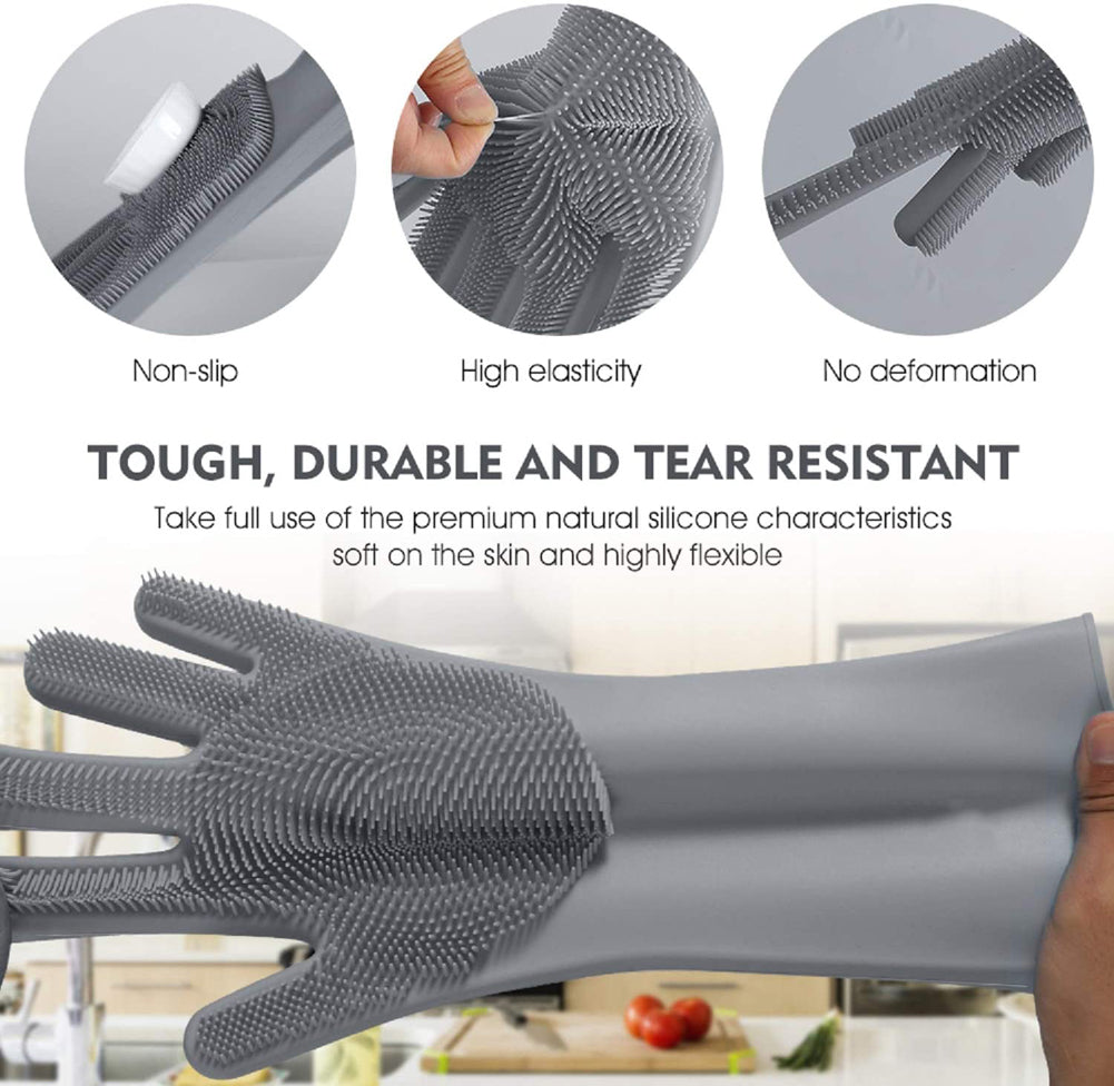 Silicone Waterproof Washing Gloves — Multi-Purpose Cleaning Made Easy