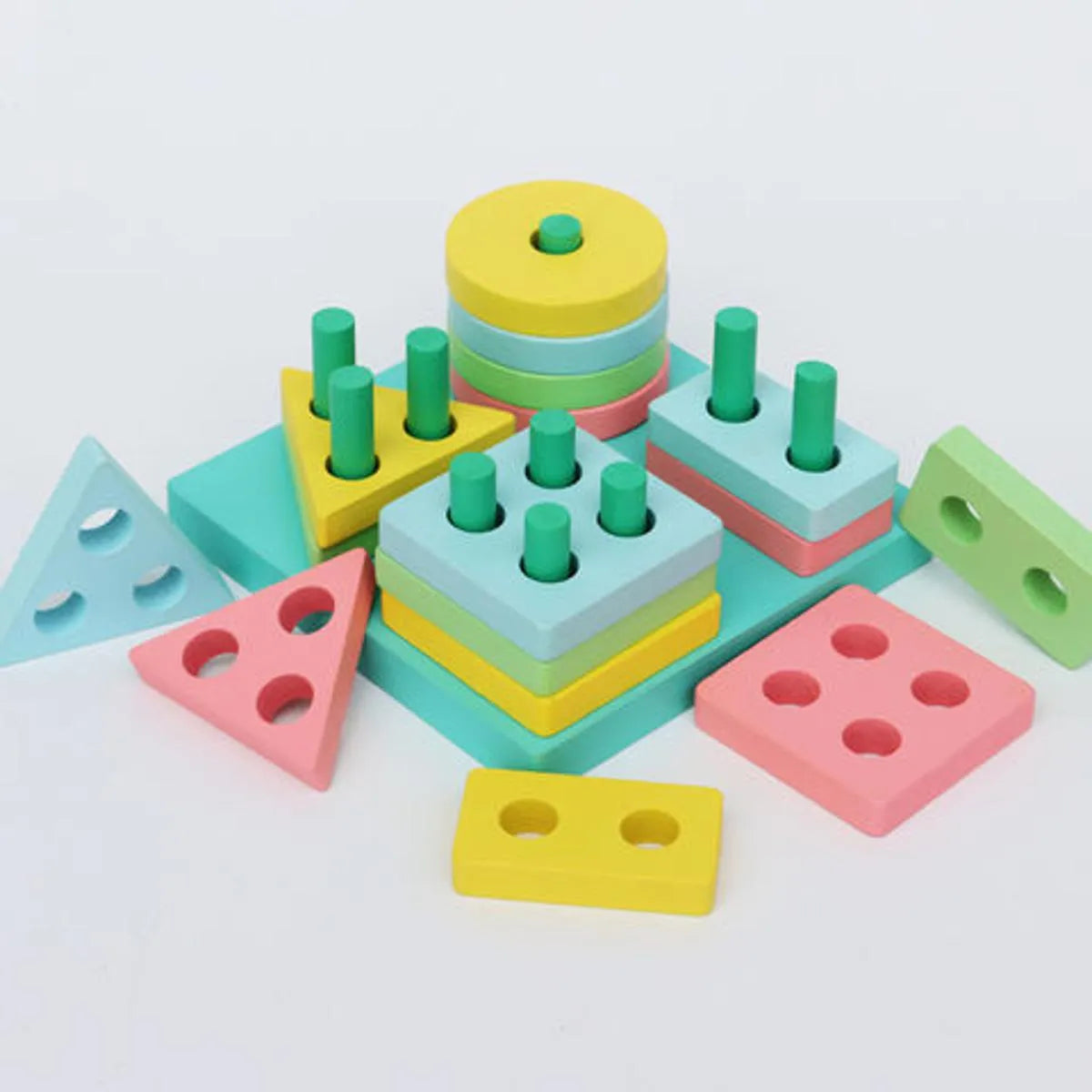 Wooden Puzzle Toddler Toys Shapes Sorter
