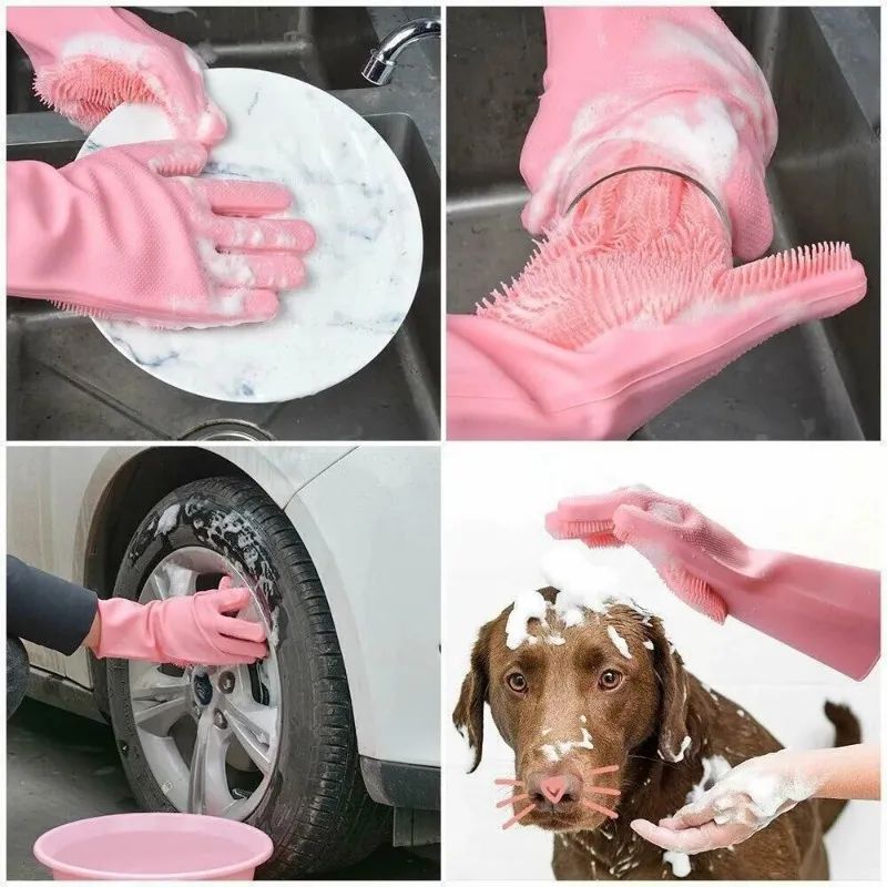 Silicone Waterproof Washing Gloves — Multi-Purpose Cleaning Made Easy
