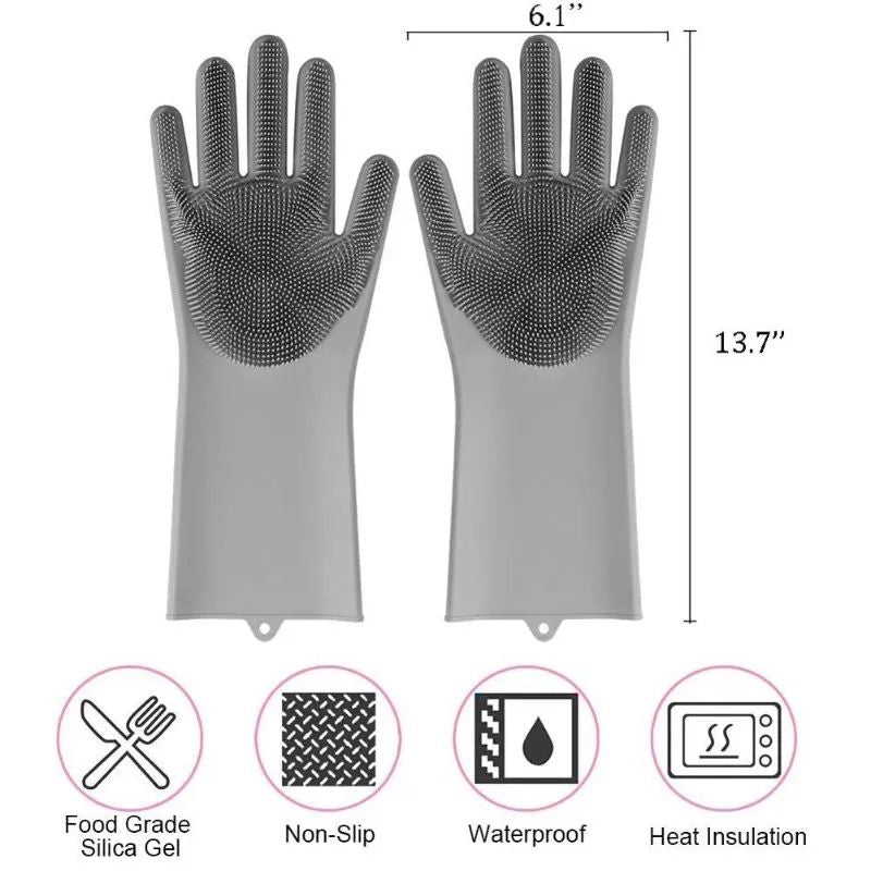 Silicone Waterproof Washing Gloves — Multi-Purpose Cleaning Made Easy