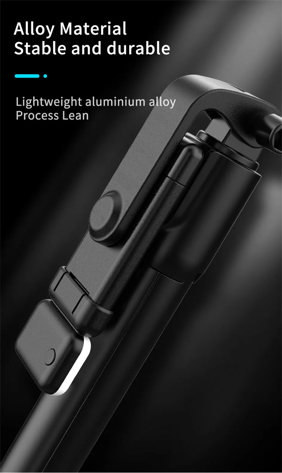 R1S Bluetooth Selfie Stick with Remote & Selfie Light – 3-in-1 Multifunctional Tripod Stand