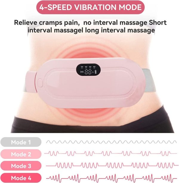 eating Pad women Period Pain Cramp Relief Belt -Portable Menstrual Heating Pad, Heated Belly Belt for Menstrual Cramp Relief with 3 Heat Levels and 4 Modes, Electric Belt Massage for Women and Girls - Electric Massager Machine for Women