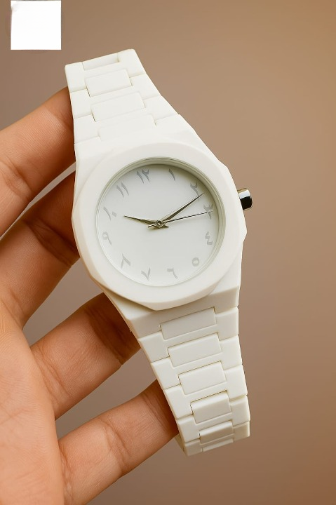 Full White Aura Watch – Stylish Design | Compact Build | Daily Use Fashion Watch (Without Box)