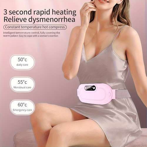 Rechargeable Menstrual Heating Pad – Cramp Relief Belt with Heat & Massage