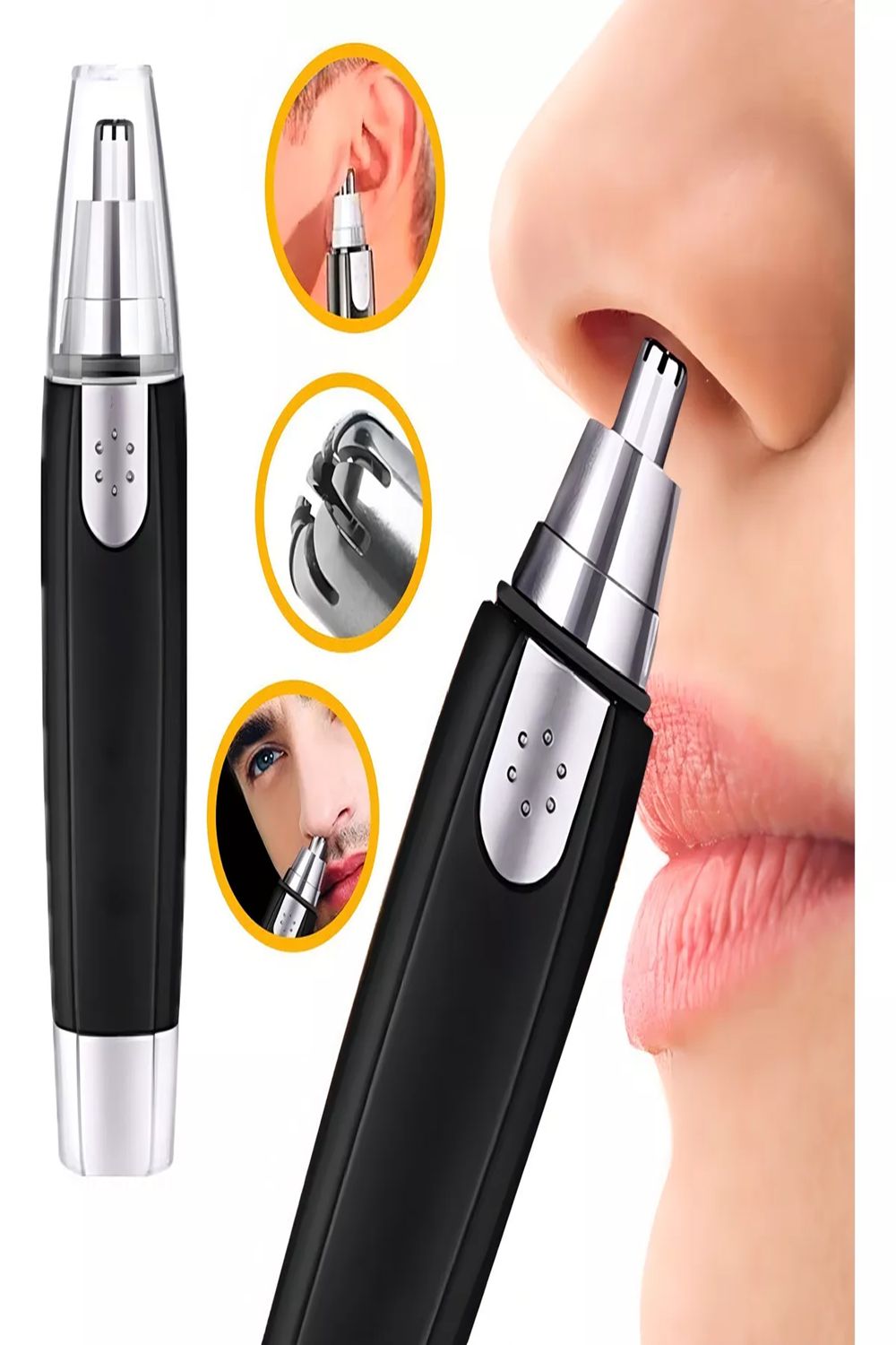 Ear Nose Hair Trimmer for Men Women USB Rechargeable Electric Facial Hair Trimmer with Dual-Edge Stainless Steel Blades
