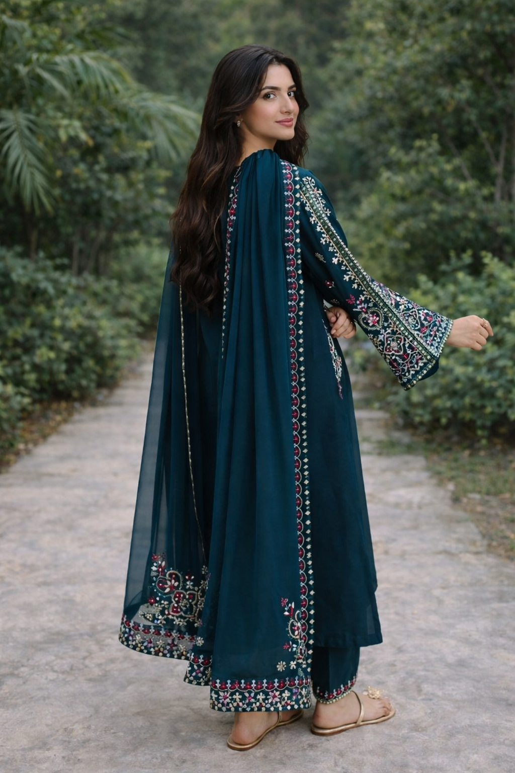 3 Pcs Women’s Unstitched Embroidered Dhanak Suit