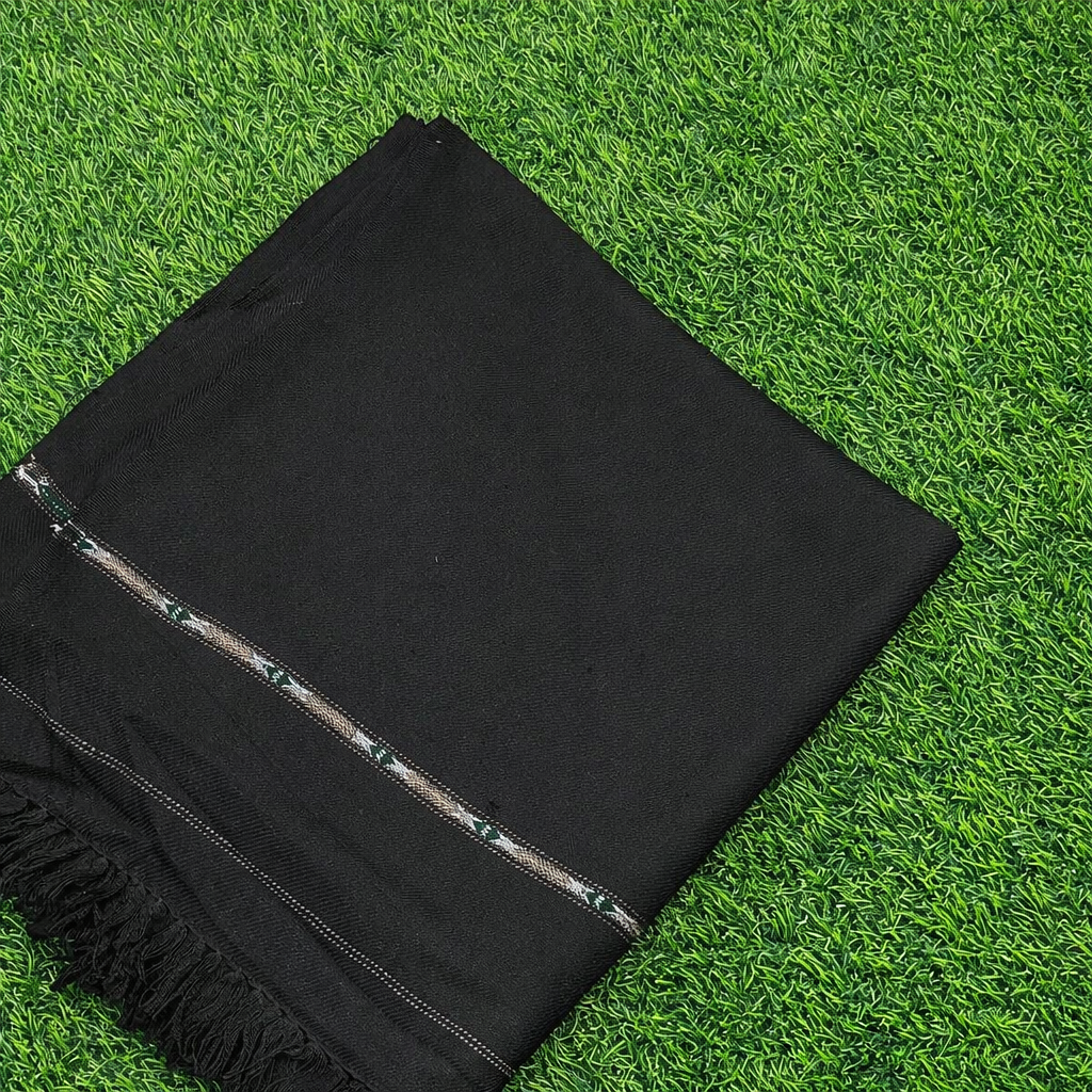 Mardana Wool Shawl – Premium Black | 3 Yard | Soft Wool