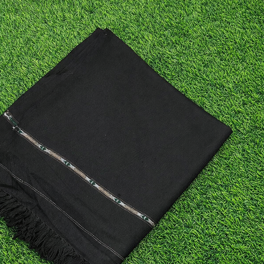 Mardana Wool Shawl – Premium Black | 3 Yard | Soft Wool