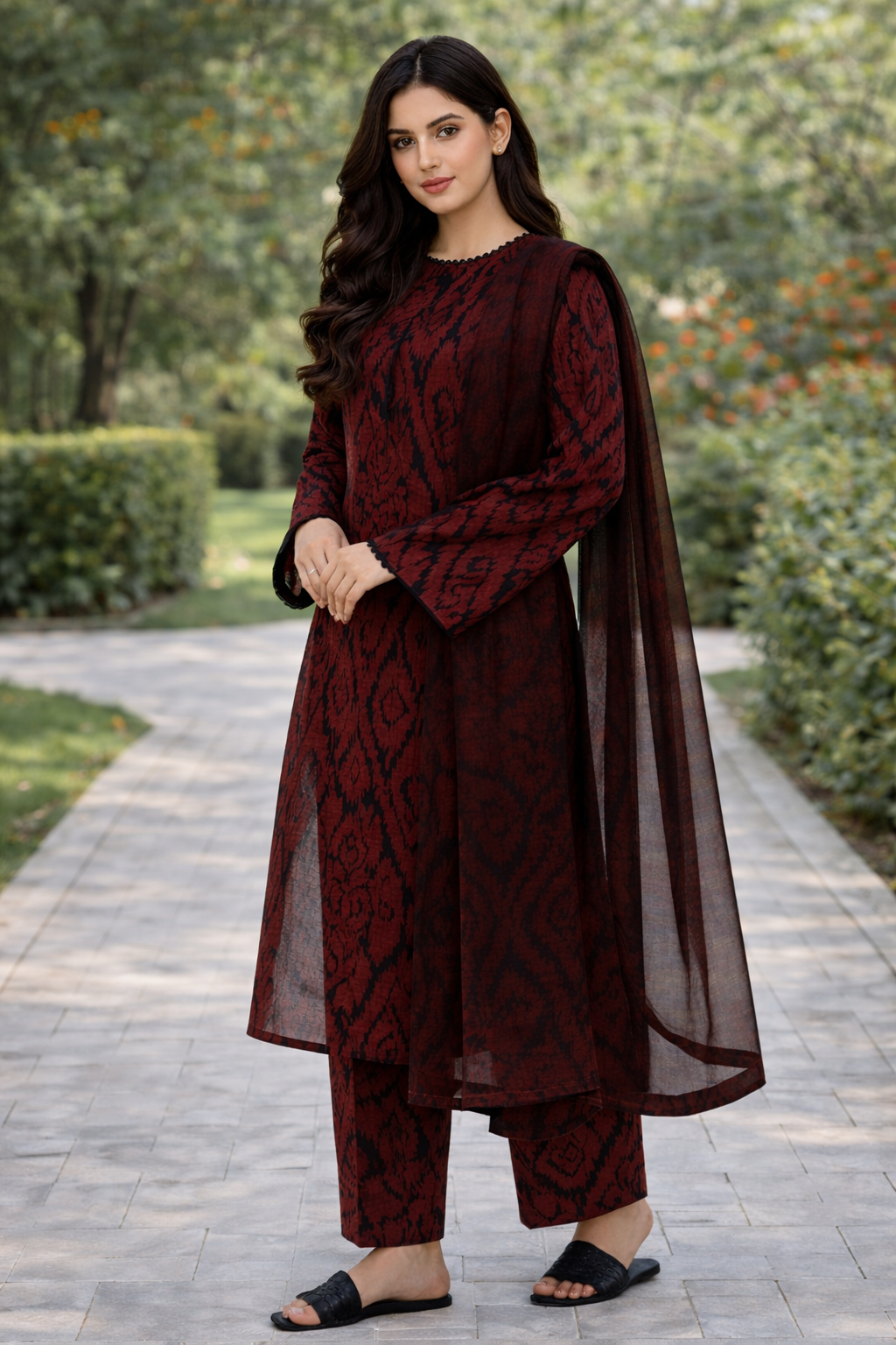 🧡 Elegant 3 Pcs Karandi Digital Print Suit – Perfect for Every Occasion