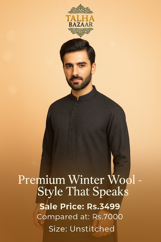 Men’s Unstitched Wool Plain Suit