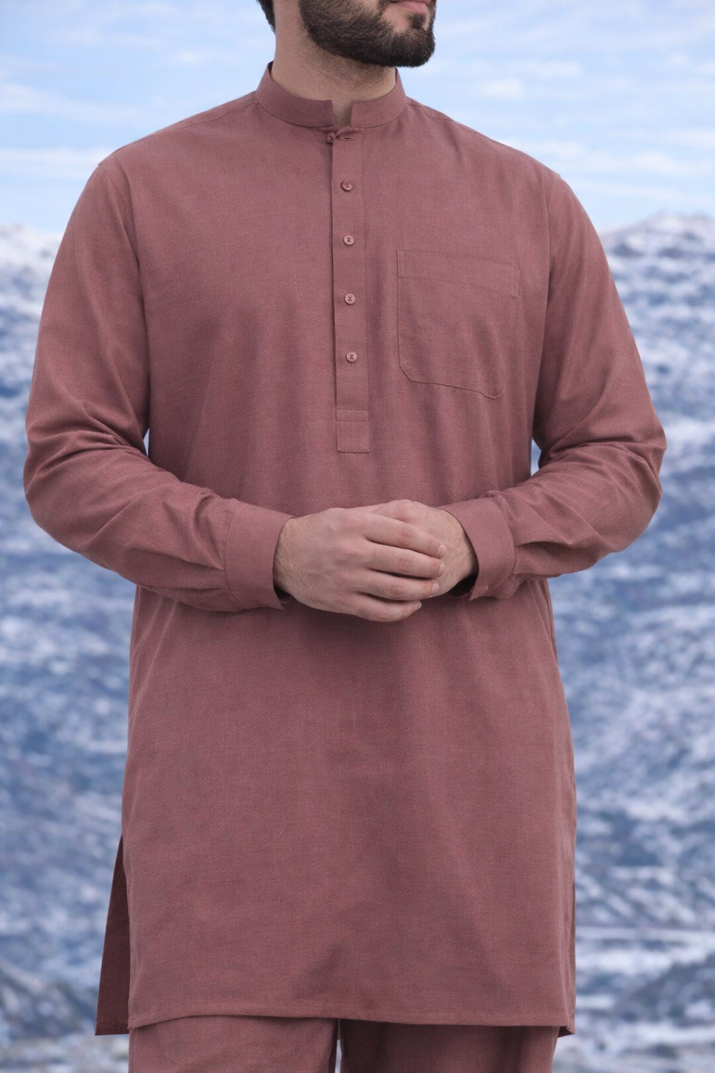 Men’s Unstitched Soft Cotton Plain Suit – Pink