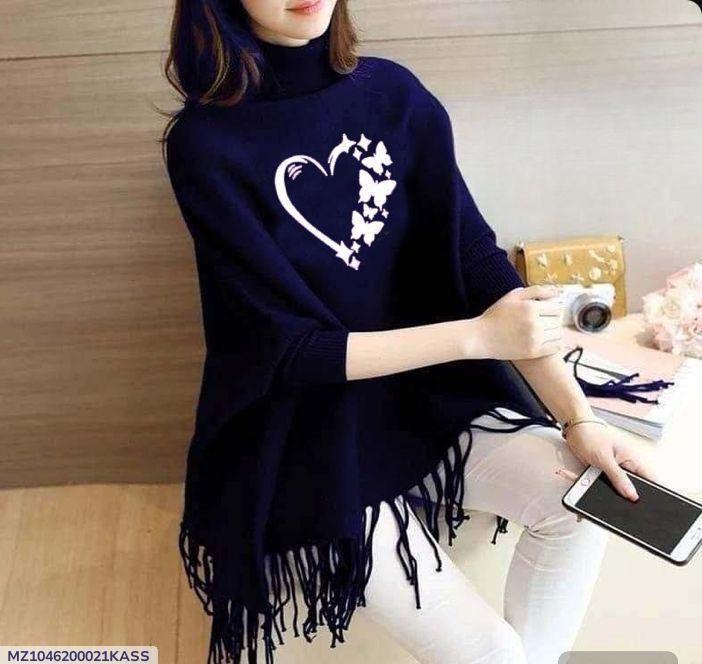 Women’s Fleece Plain Poncho Cape Shawl – Warm & Stylish Winter Wear