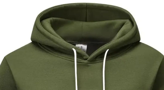 Fleece Plain Hoodie – Green
