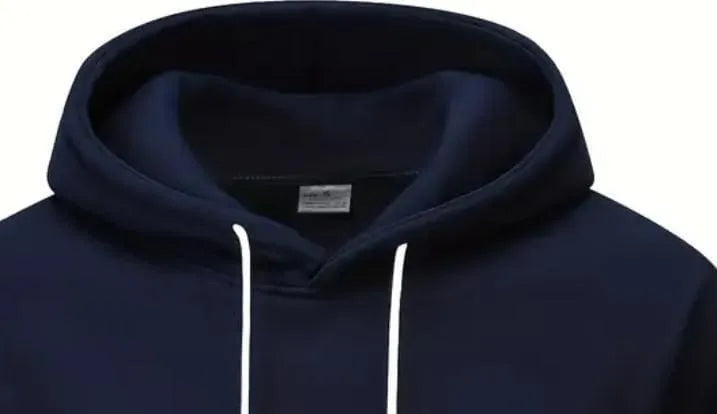 Fleece Plain Hoodie – Blue