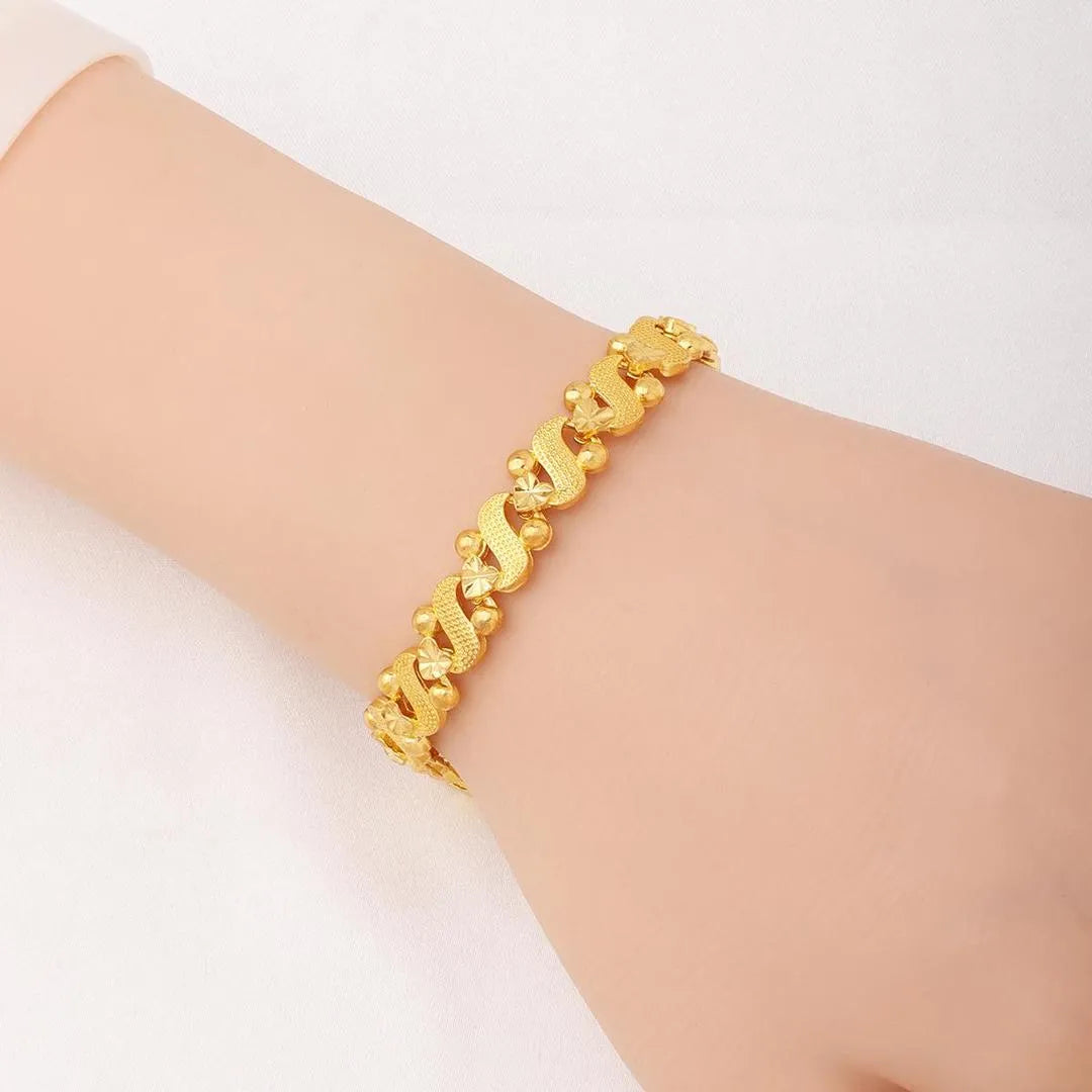Modern Design 24 Carat Gold Plated Chain Bracelet – 1 Pc