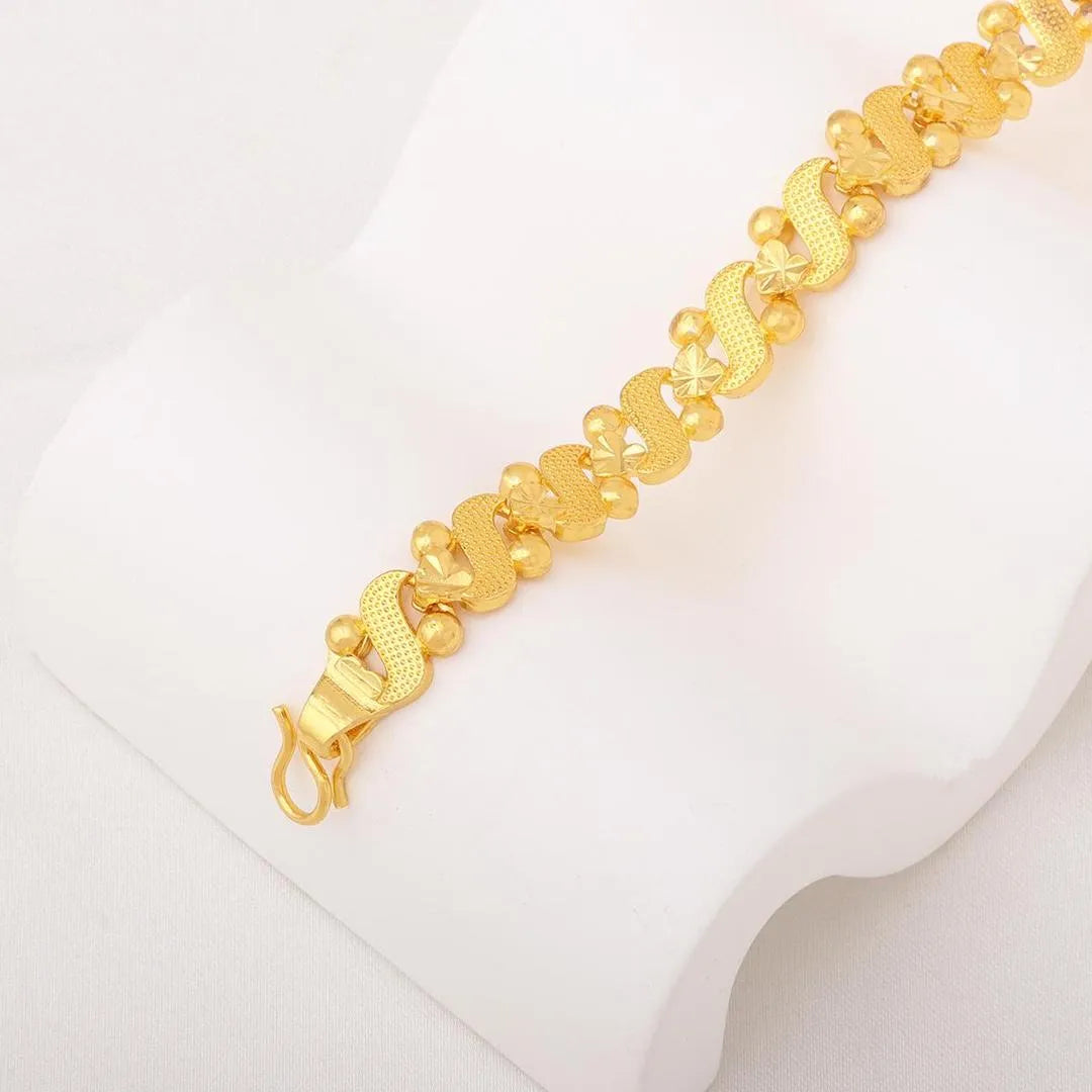 Modern Design 24 Carat Gold Plated Chain Bracelet – 1 Pc
