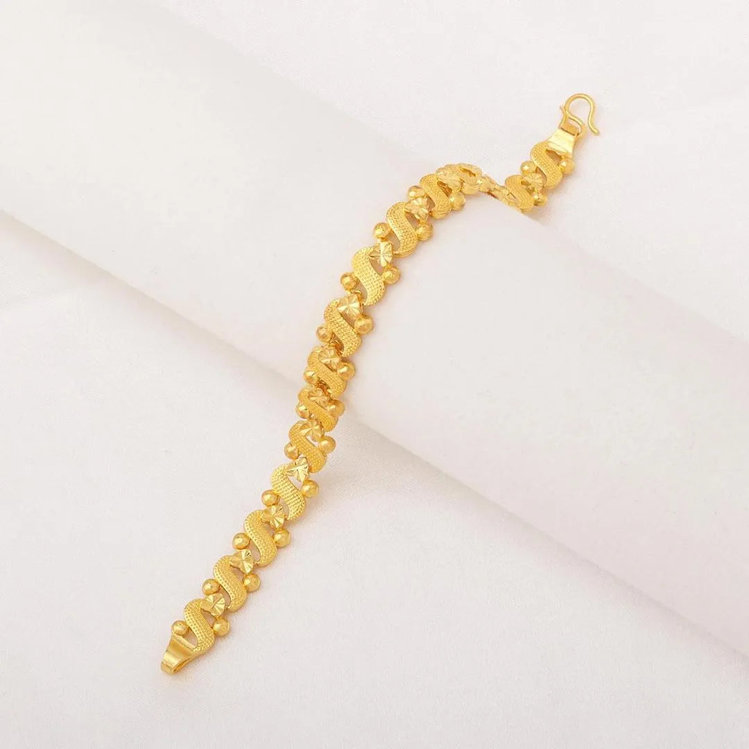 Modern Design 24 Carat Gold Plated Chain Bracelet – 1 Pc