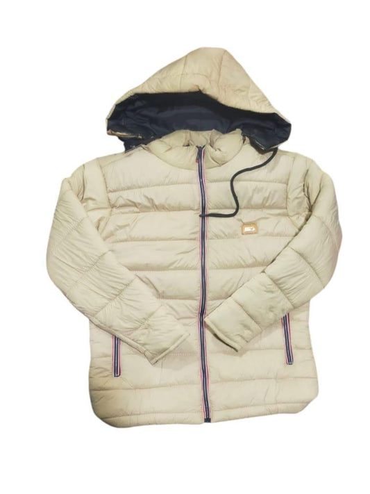 Men’s Black Parachute Puffer Jacket — Hooded Neck Style