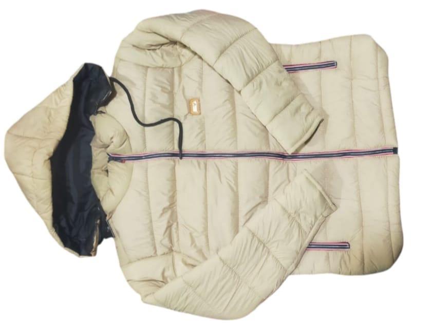 Men’s Black Parachute Puffer Jacket — Hooded Neck Style