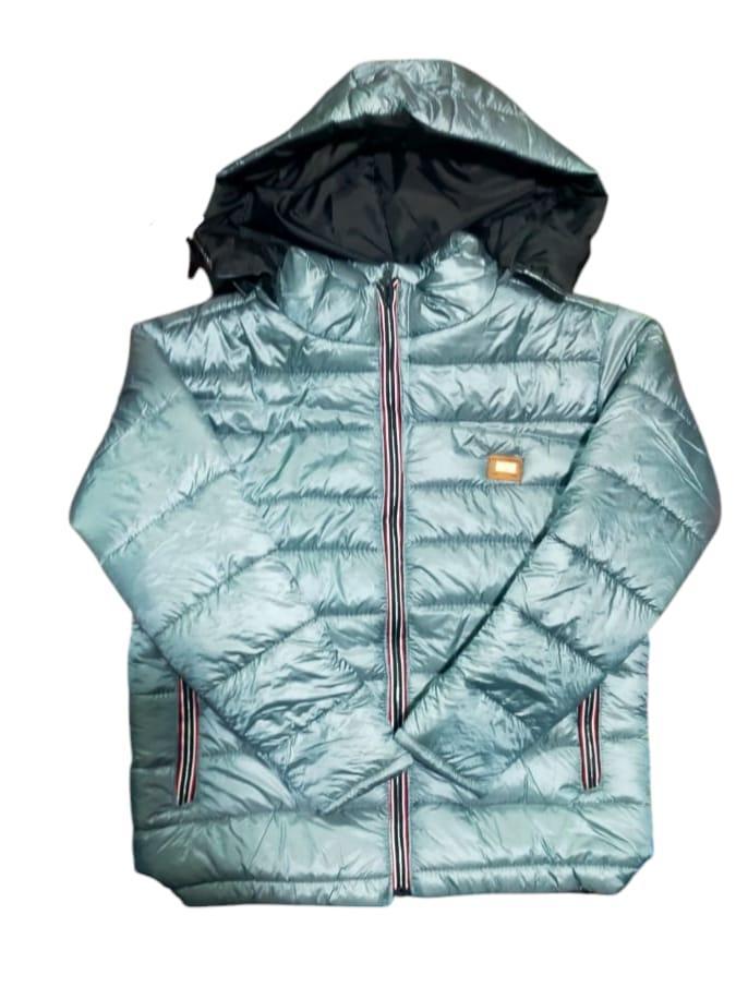 Men’s Black Parachute Puffer Jacket — Hooded Neck Style