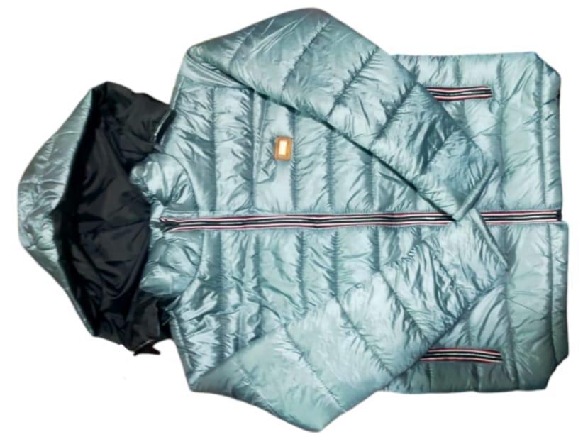 Men’s Black Parachute Puffer Jacket — Hooded Neck Style