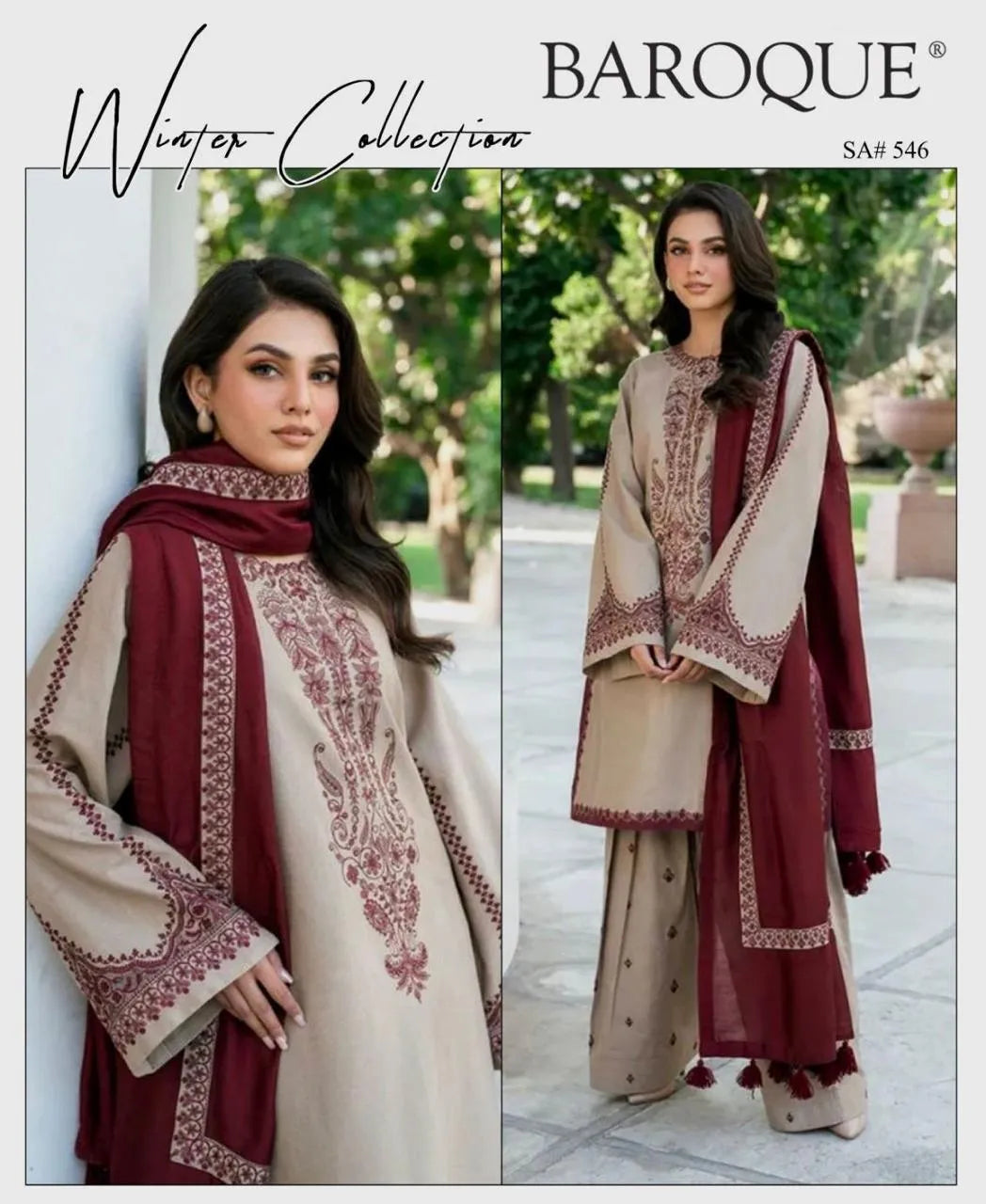 Women’s 3 Pc Unstitched Embroidered Dhanak Suit ( Winter Collection)