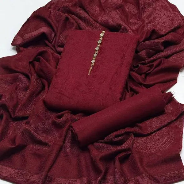 3 Pcs Women's Unstitched Embroidered Suit