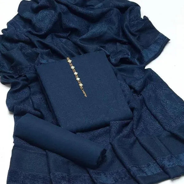 3 Pcs Women's Unstitched Embroidered Suit