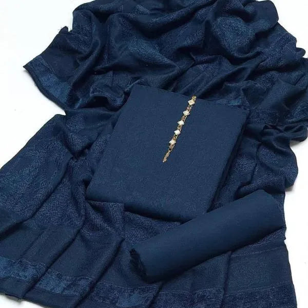 3 Pcs Women's Unstitched Embroidered Suit