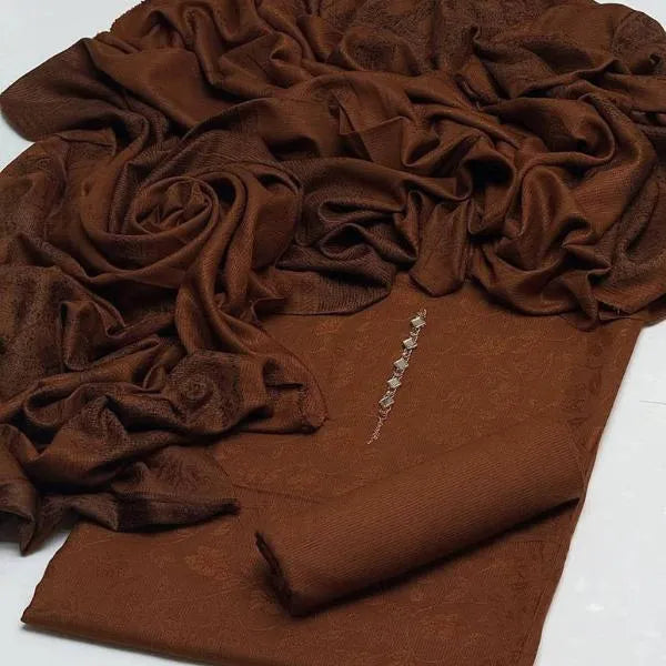 3 Pcs Women's Unstitched Embroidered Suit