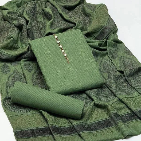 3 Pcs Women's Unstitched Embroidered Suit