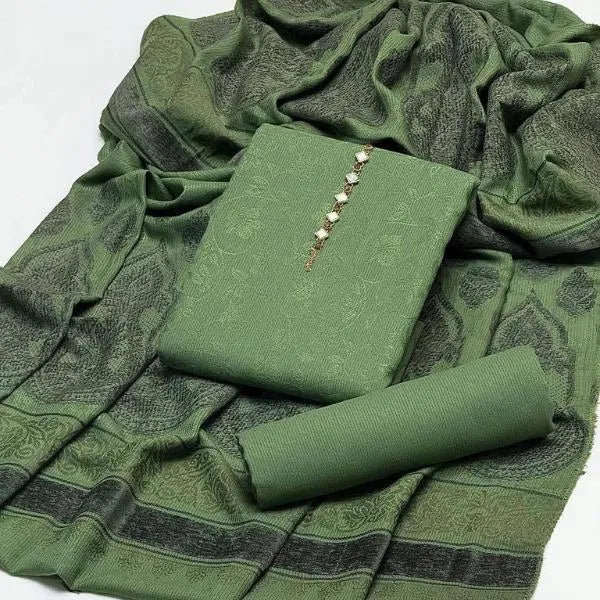 3 Pcs Women's Unstitched Embroidered Suit