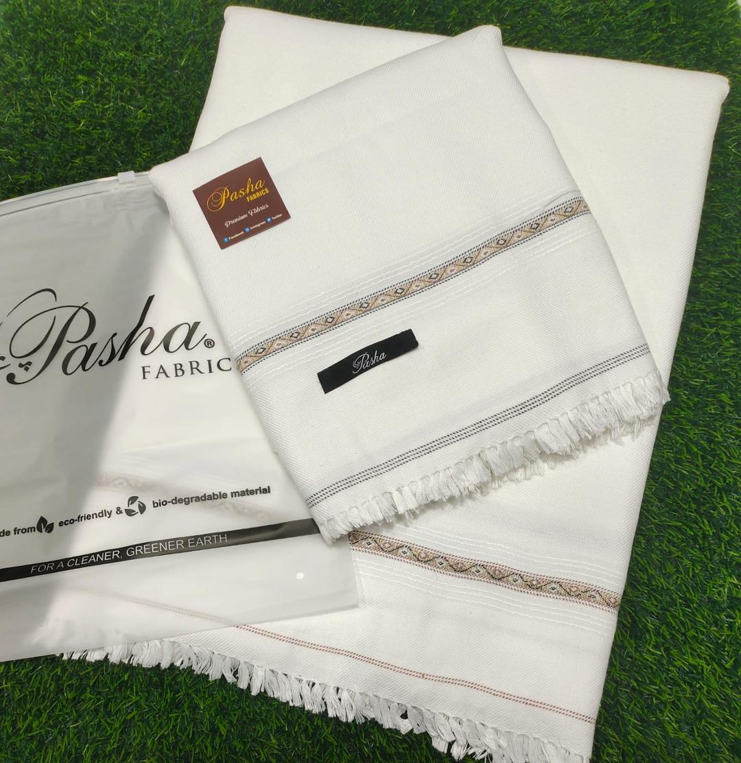 Women's Pashmina Wool Plain Shawl (Off White)