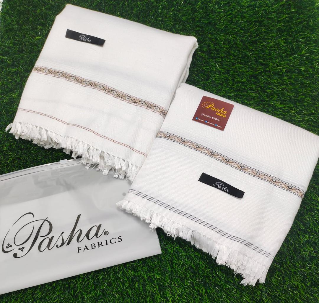 Women's Pashmina Wool Plain Shawl (Off White)