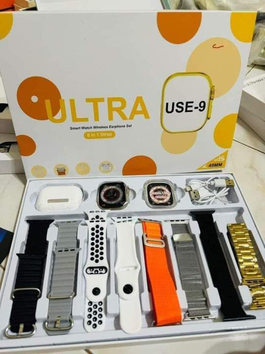 Smart Watch Ultra U.S.E | 9 8 in 1 Strap with Free Airpods