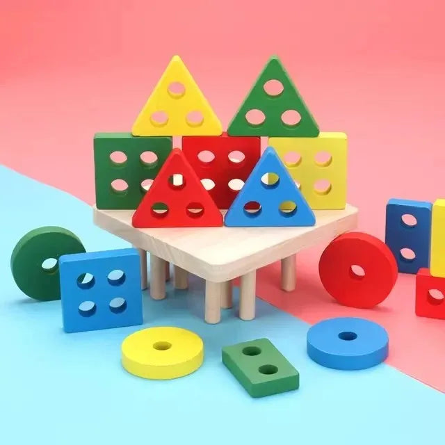 Wooden Puzzle Toddler Toys Shapes Sorter