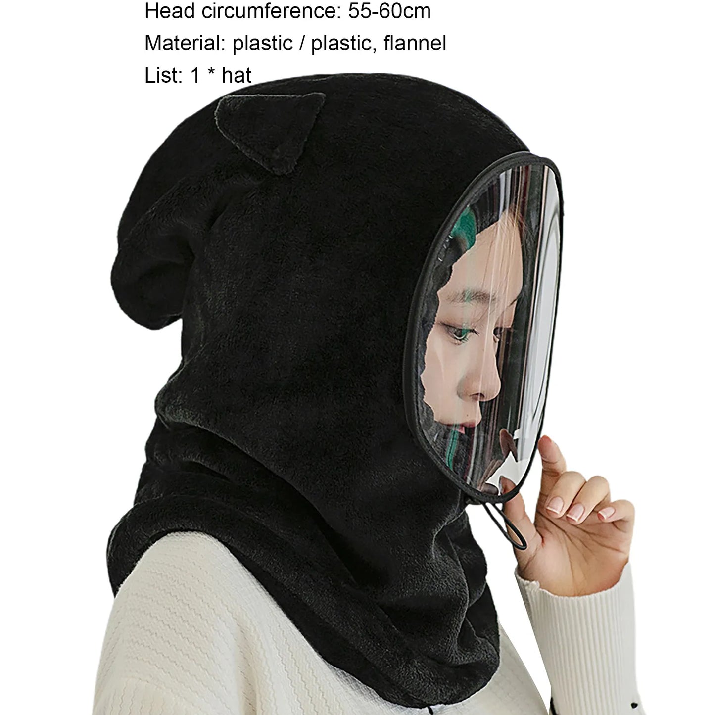 Winter Face Hoody for Women – Thick, Skin-Friendly, Full Protection Ear Cap with Detachable Len