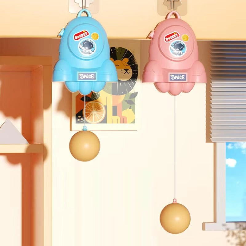 Hanging Ping Pong Game Set with 2 rackets and practice ball. Fun self-training kit for kids and adults, perfect for parent-child interaction. (Random color)