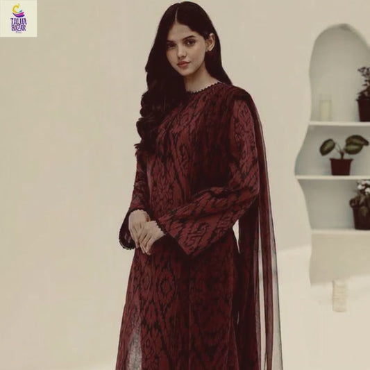 🧡 Elegant 3 Pcs Karandi Digital Print Suit – Perfect for Every Occasion