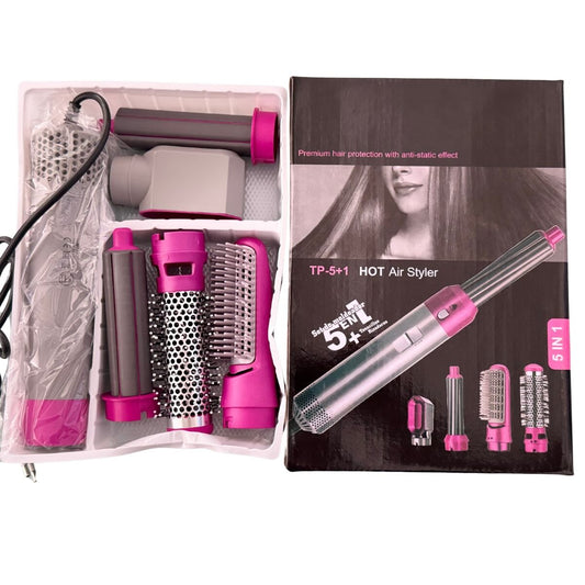 5-in-1 Electric Hair Dryer Brush Kit | Blow Dryer, Straightener, Curler & Volumizer Styling Tool