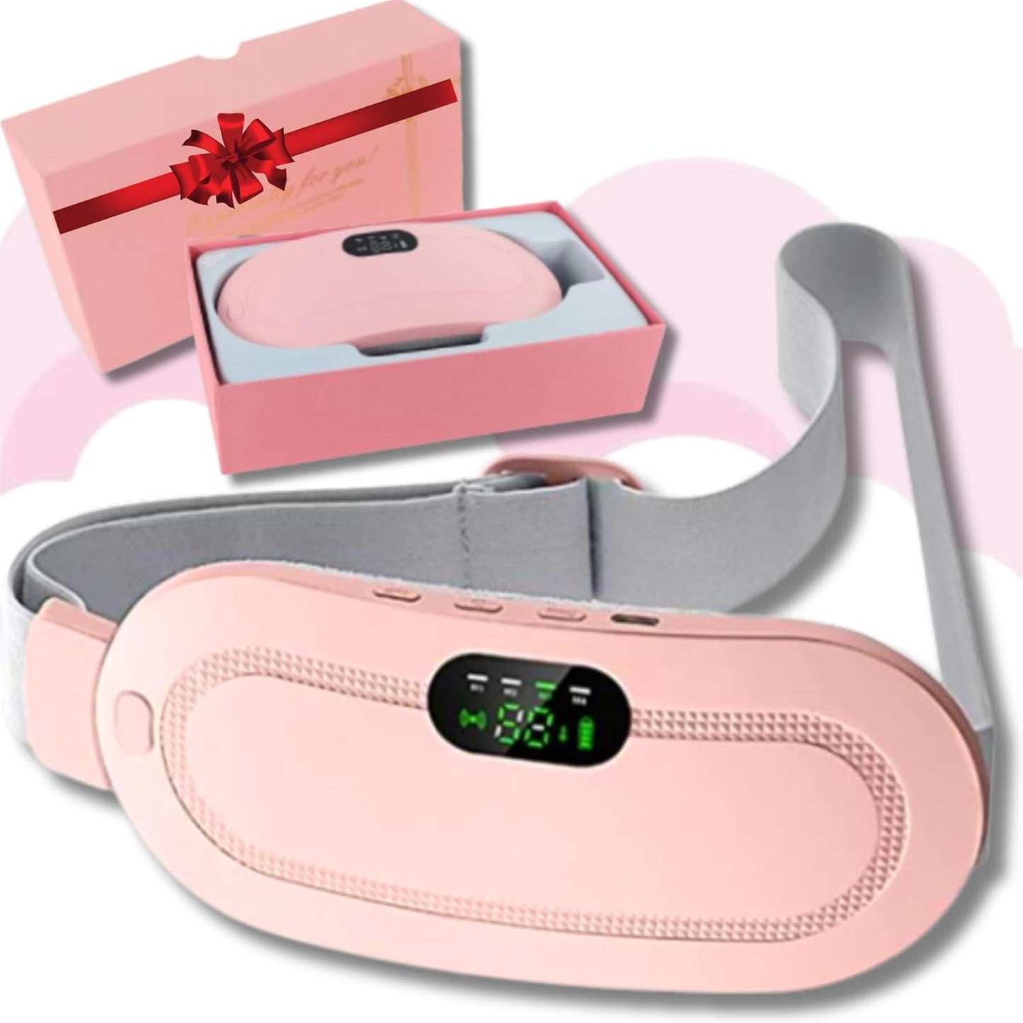 Rechargeable Menstrual Heating Pad – Cramp Relief Belt with Heat & Massage