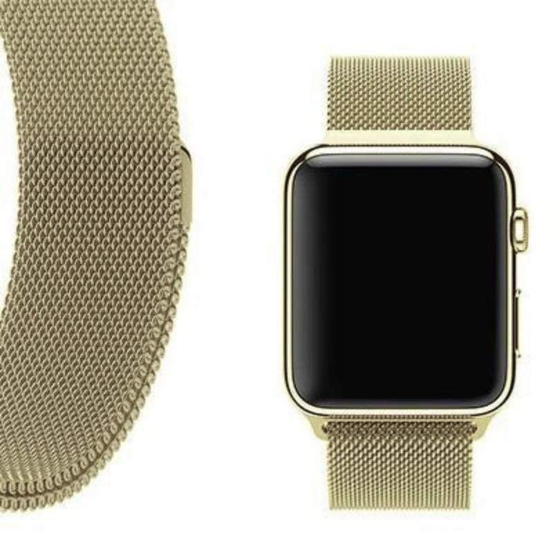 Soft Gold | Apple Watch Milanese Magnetic Loop Strap | Stainless Steel Band  | 42mm / 44mm / 45mm