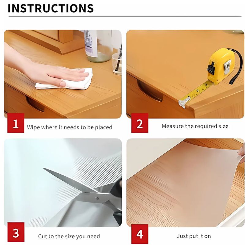 Anti-Slip Fridge & Shelf Mat | Waterproof Washable Liner for Kitchen Drawers Cabinets | Red